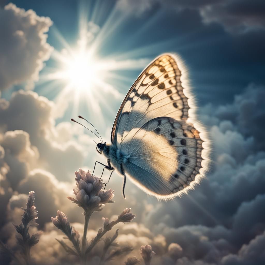 Butterfly in Divine Moonlight Sunshine