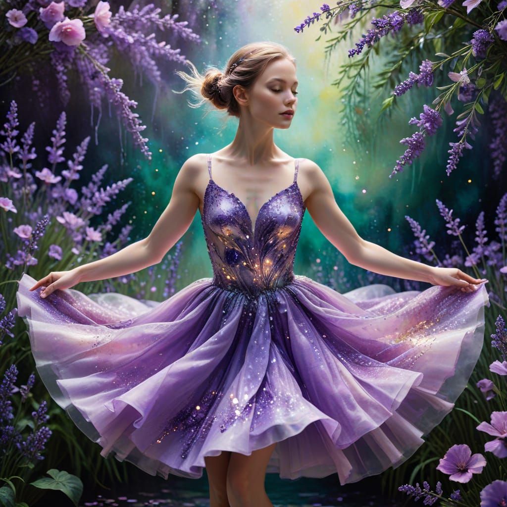 Surreal Ballet Dancer in Lavender Hues