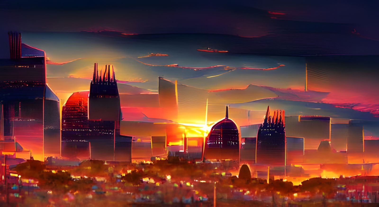 City Sunset at Golden Hour