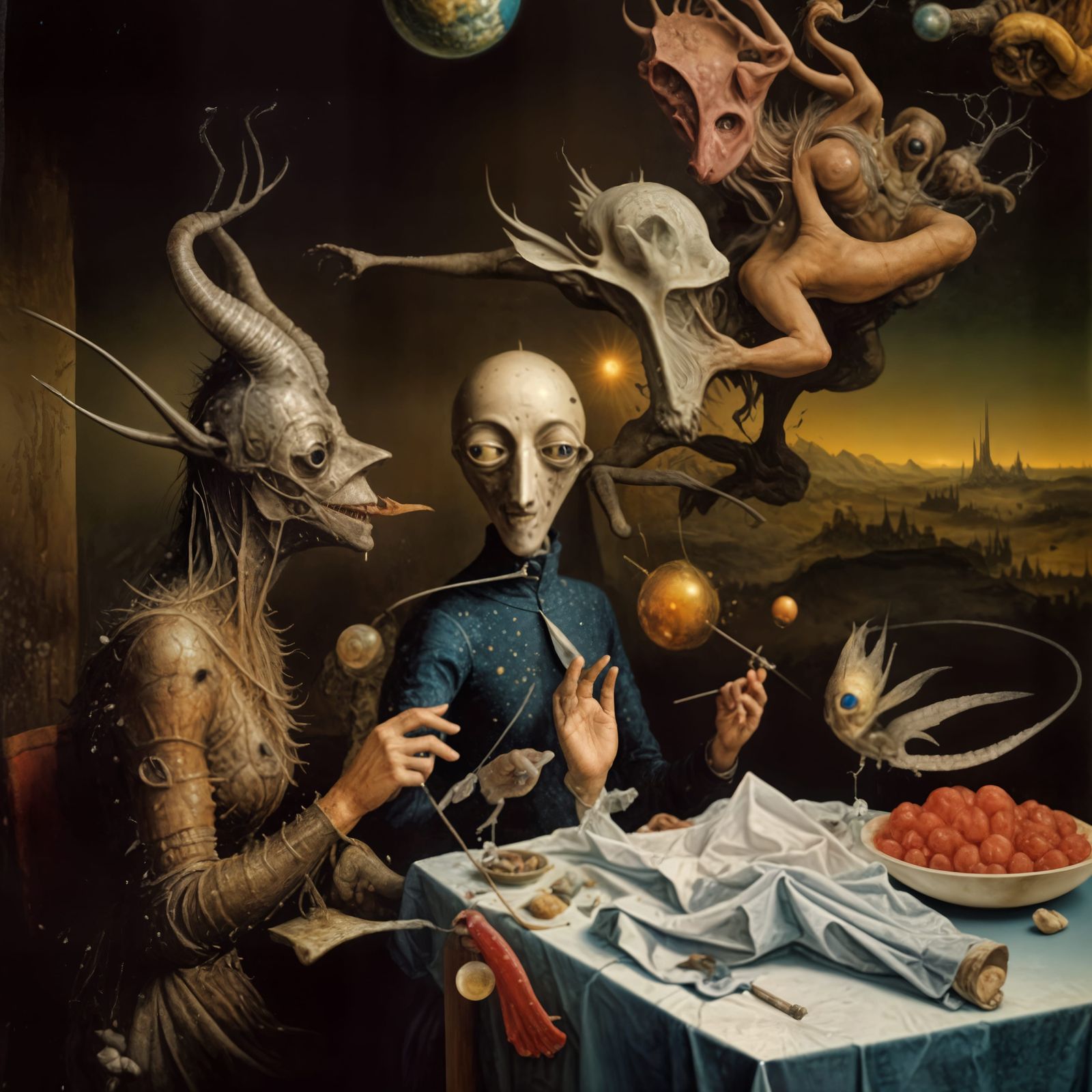 Already eating some bread, she asked for some tomatoes - he's glad that she did - he grew them.