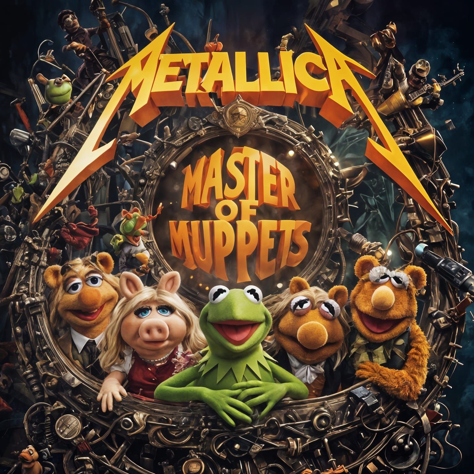 Muppets Metallica Album Cover in Digital Illustration