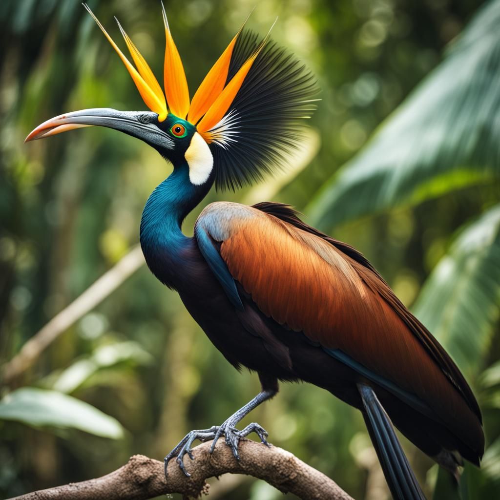 Greater Bird of Paradise Displaying in Indonesia