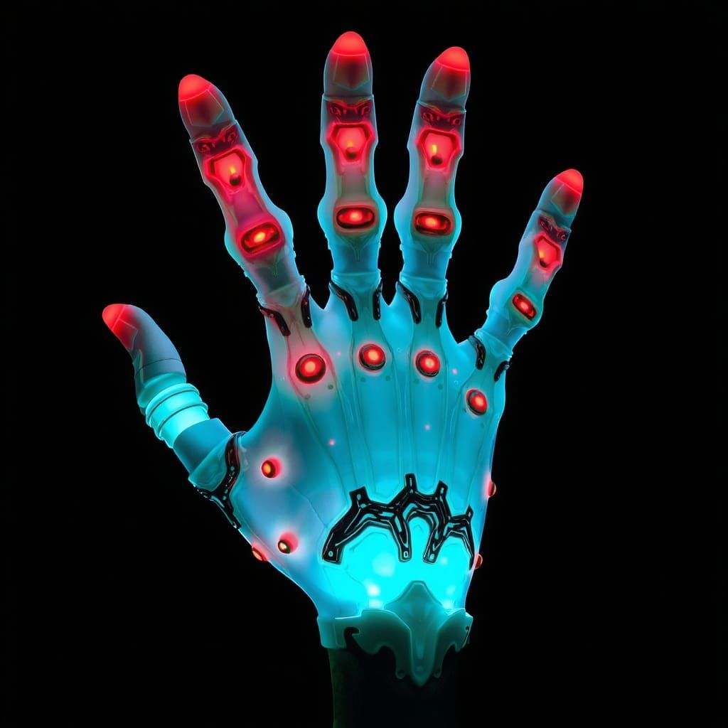 Bioluminescent Biomechanical Hand Inspired by Paul Lehr