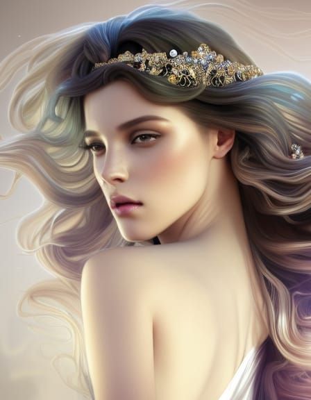 Elegant Princess Portrait in Art Nouveau Style