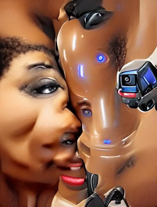 Hyperrealistic Intercourse Scene: Black Woman and Robot