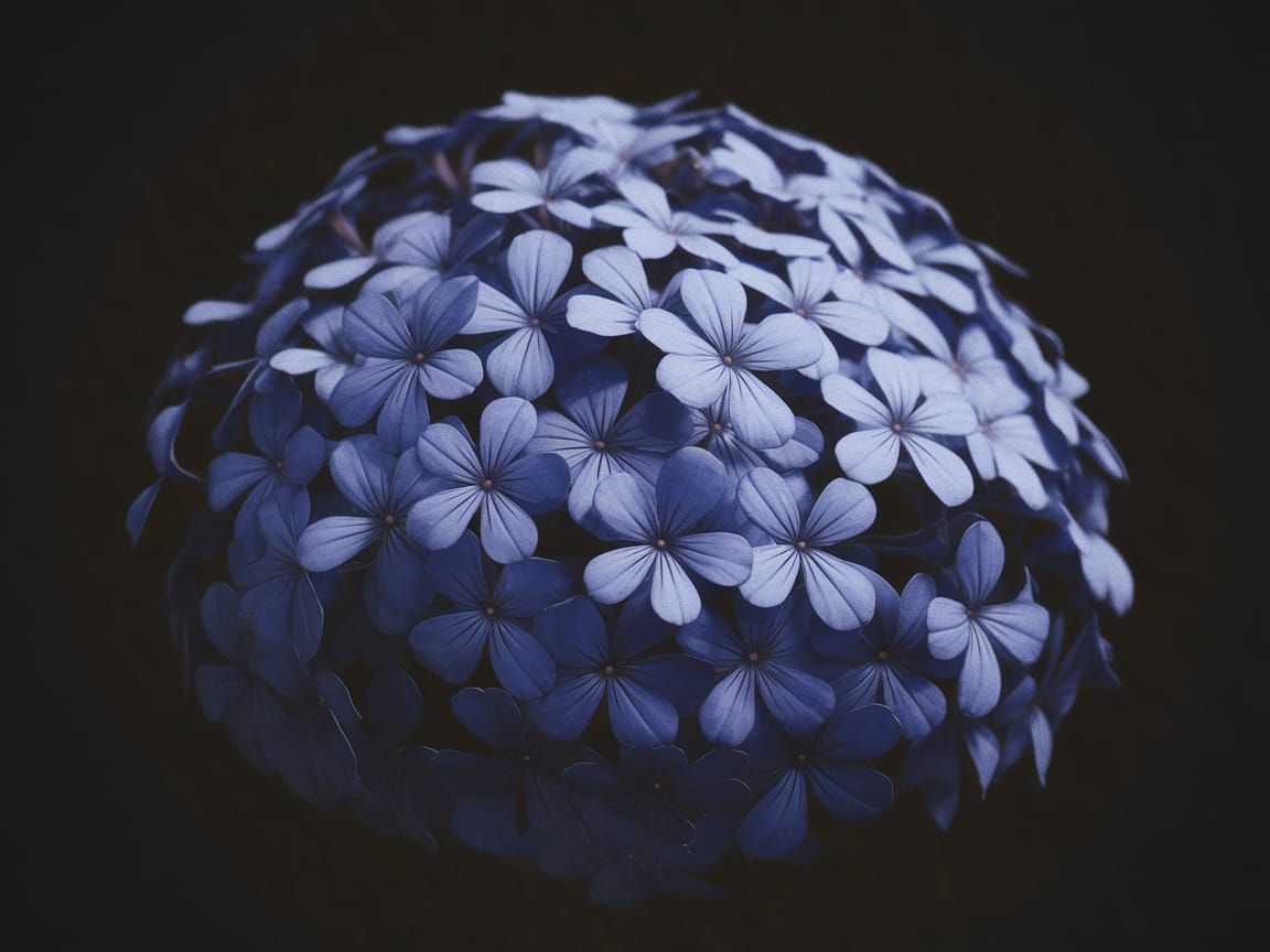 Vibrant Blue Flowers in Hyper-Realistic Style