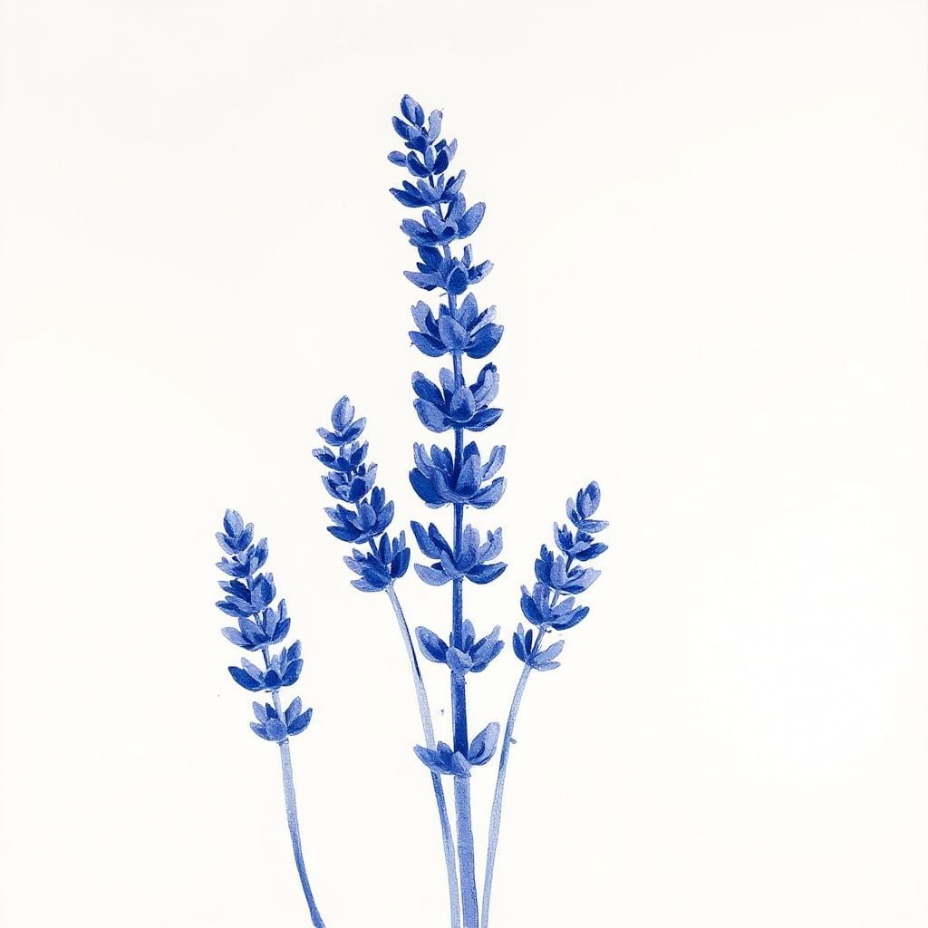 Charming Abstract in Lavender and Indigo Hues