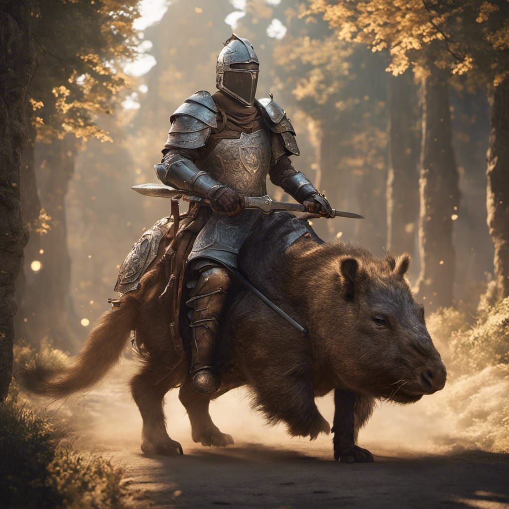 Medieval Knight Rides Capybara: 3D Game Cinematic