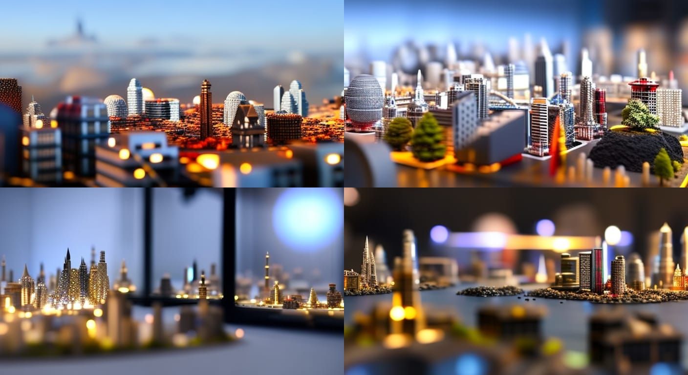 Miniature City in Glass Case: a Micro World