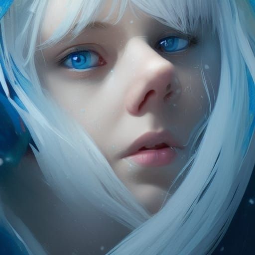 Snow Angel Portrait in Hyperdetailed Style