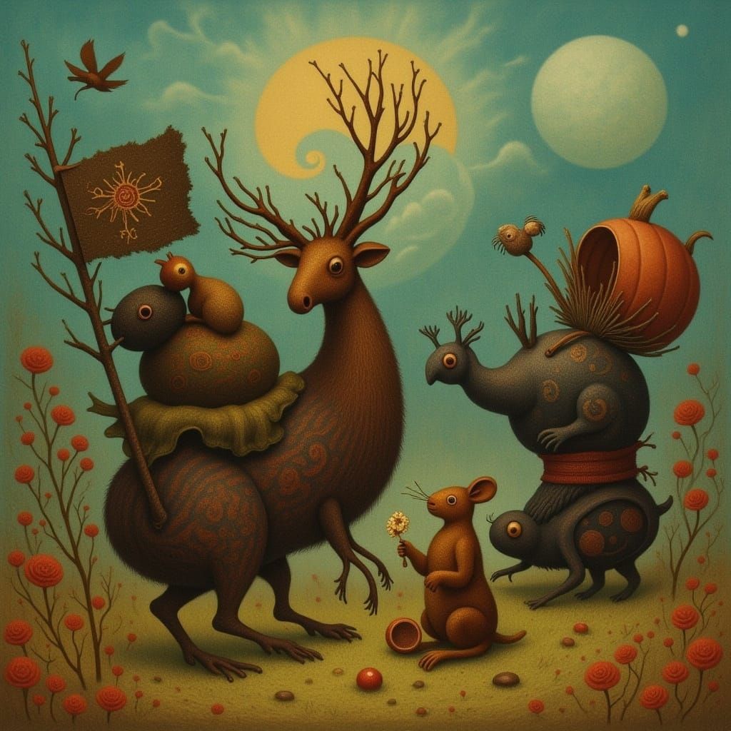 Stylized Digital Art with Unique Textures and Patterns