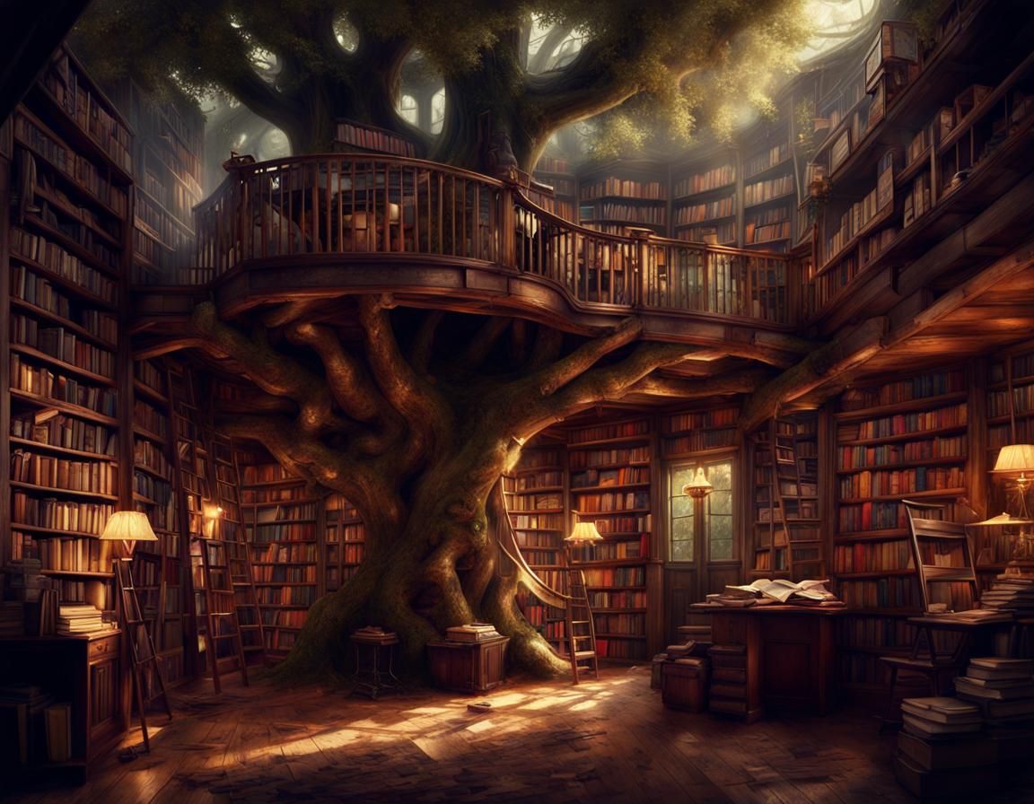 Treehouse Bookstore: Epic Digital Matte Painting