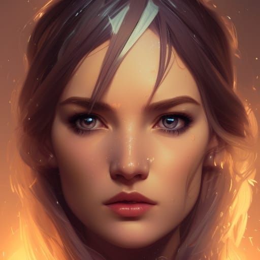 Detailed Ice Princess Portrait in Art Nouveau Style