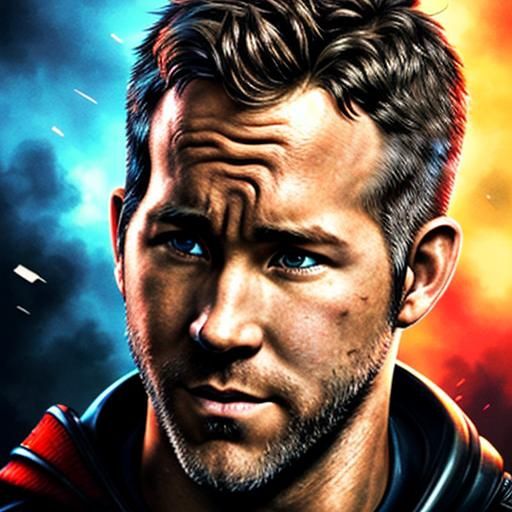 Hyperrealistic Portrait with Splash Art Background