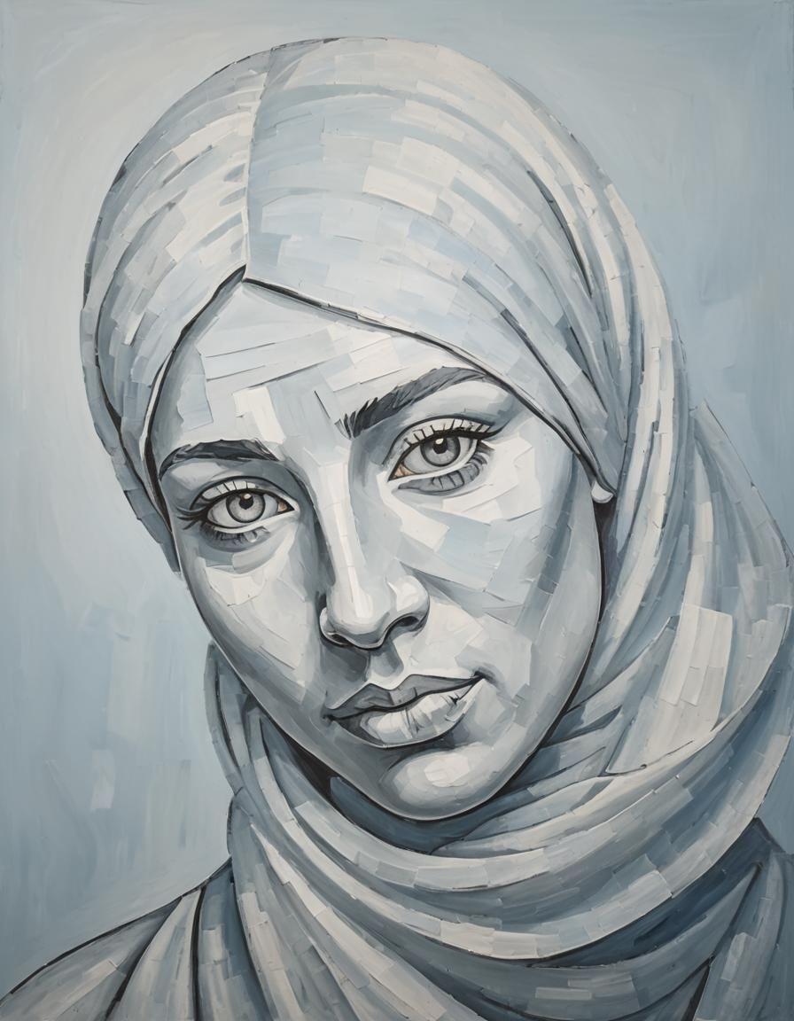 Young Woman Portrait in Picasso's Blue Period