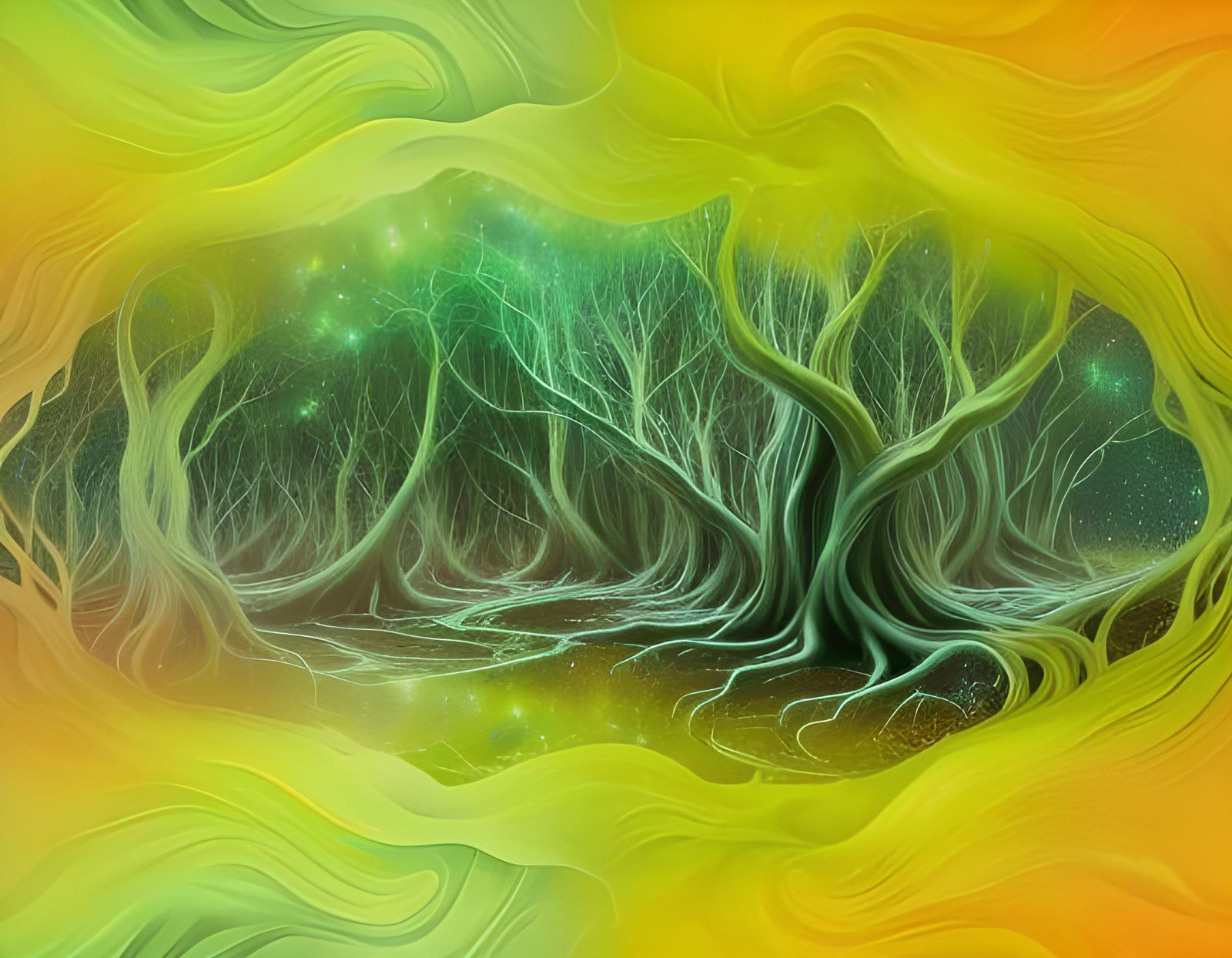 Psychedelic Forest with Astral Lights