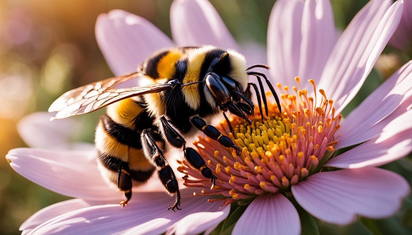 Bumblebee Napping in Flower: Macro Photography