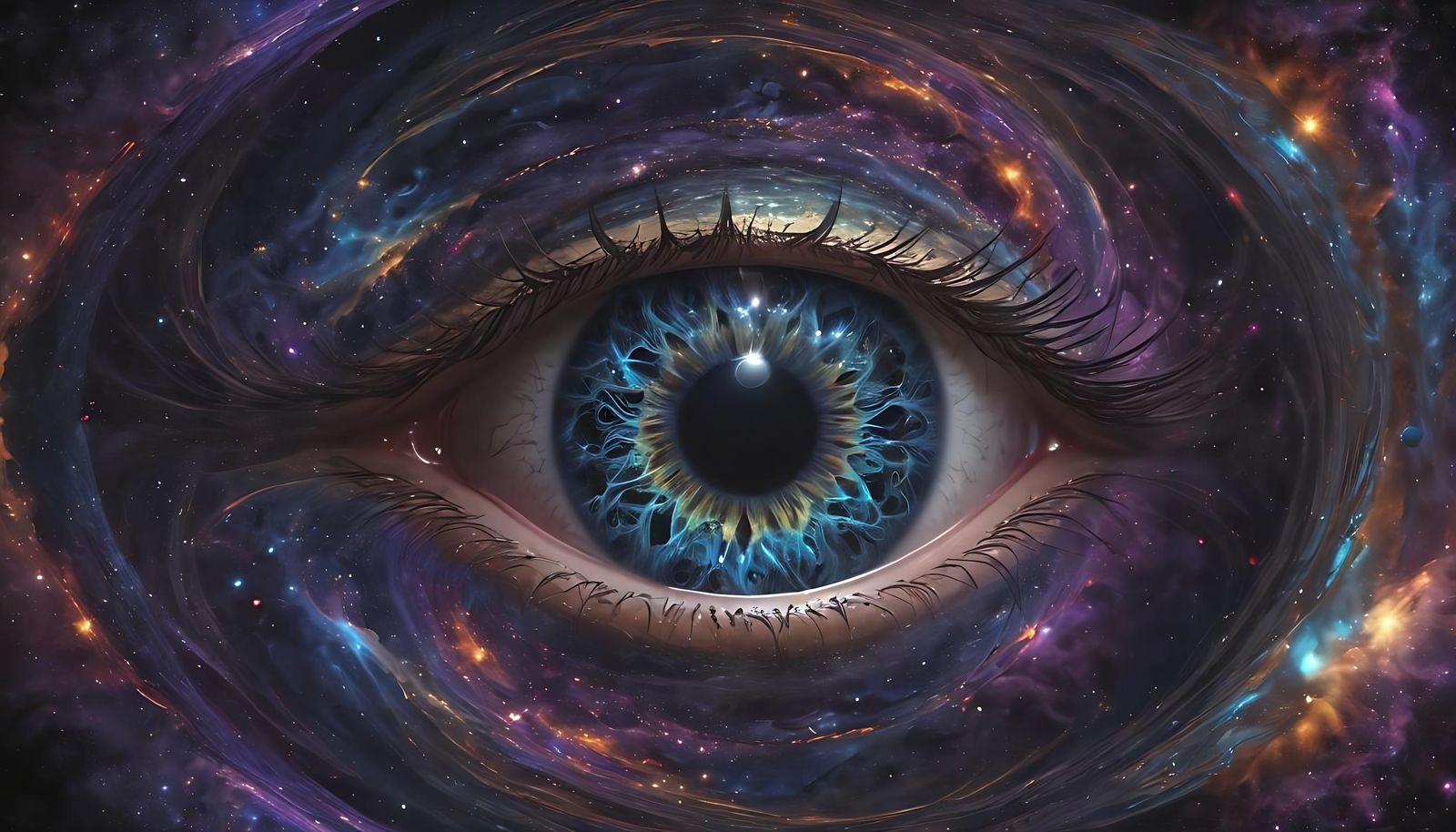 Godlike Cosmic Eye in Fractal Astral Travel