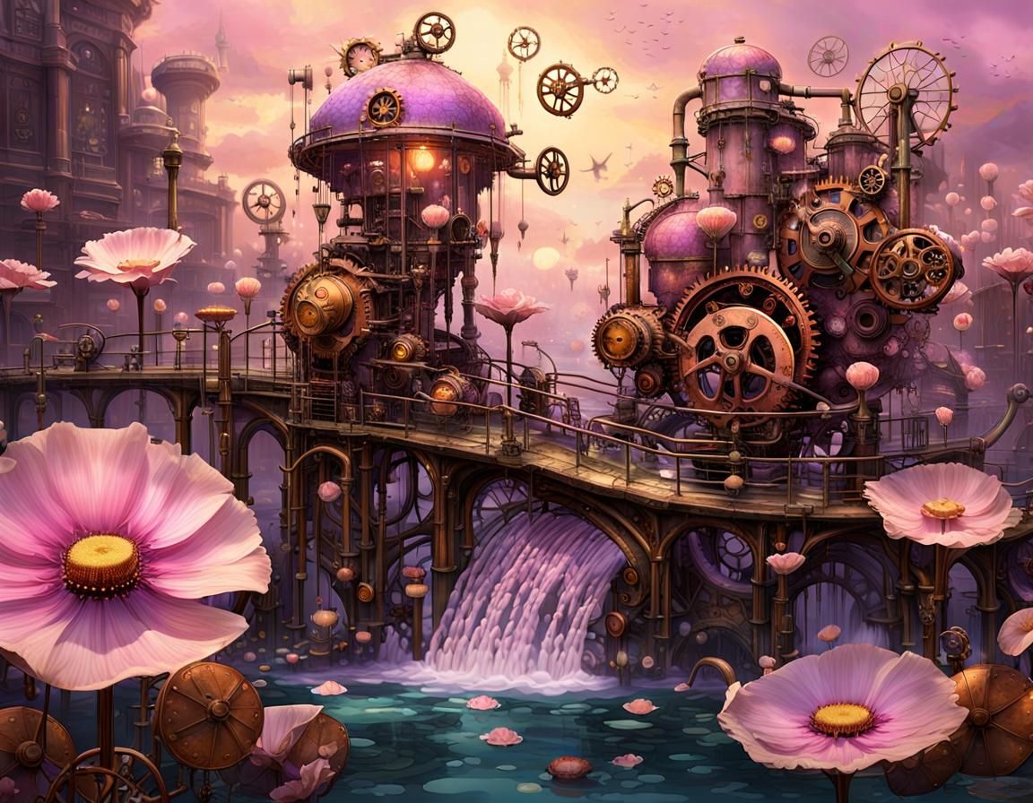a waterfall,