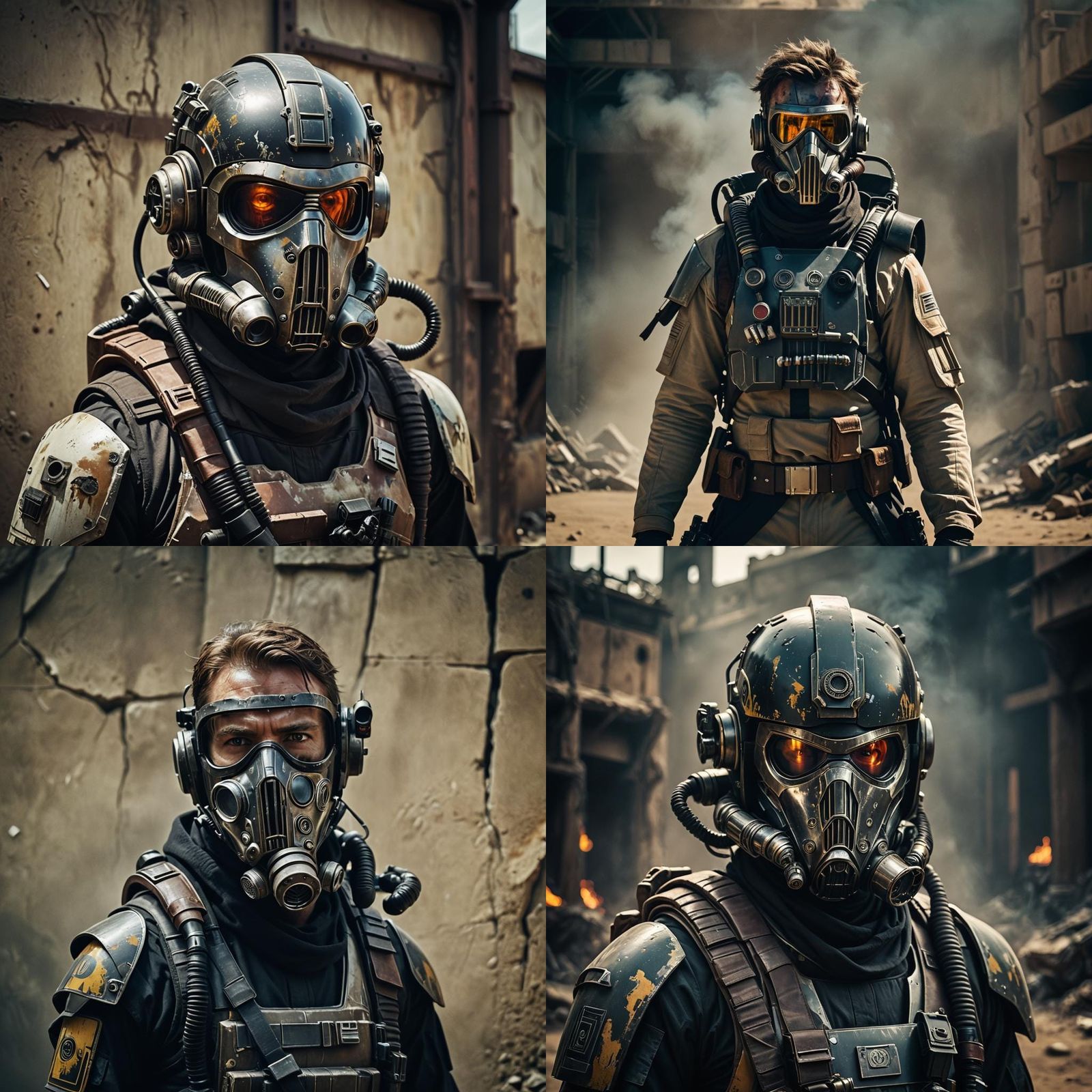 Sci-Fi Bounty Hunter with Rebreather Mask in Star Wars Style