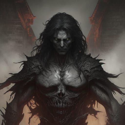 Sinister Figure in Dark Realm: Gothic Horror Art