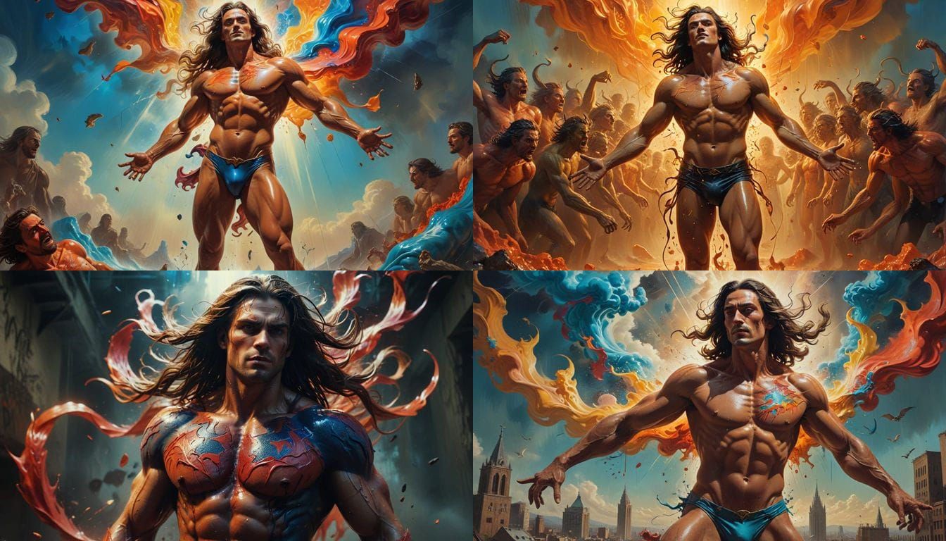 Gay Male Superhero Battles Demons in Dramatic HDR Art