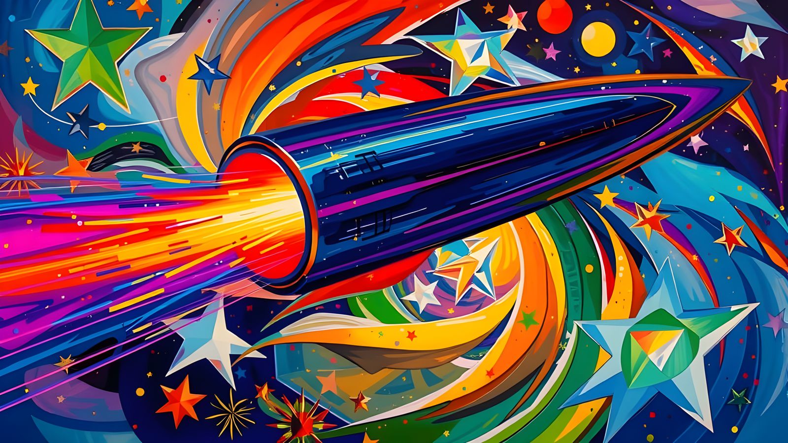 Iridescent Cylinder in a Cosmic Surrealist Dreamscape