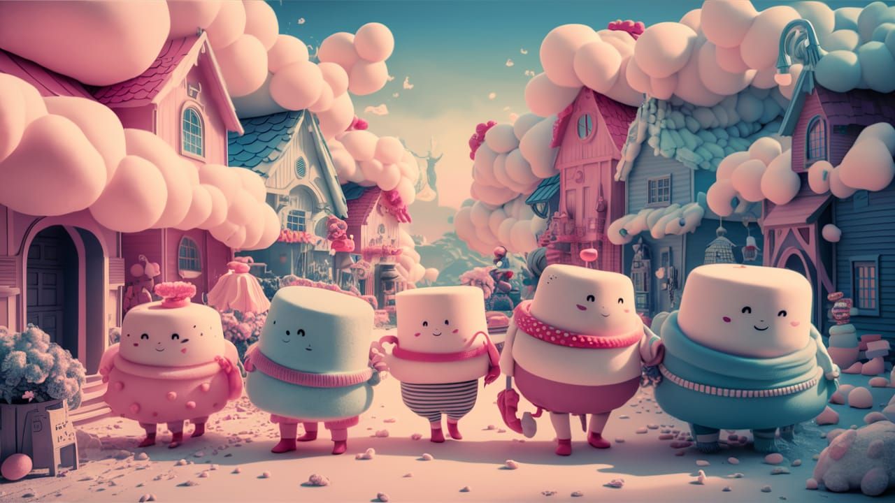 Marshmallow Wonderland: A Fantastical Marshmallowpunk Illust...