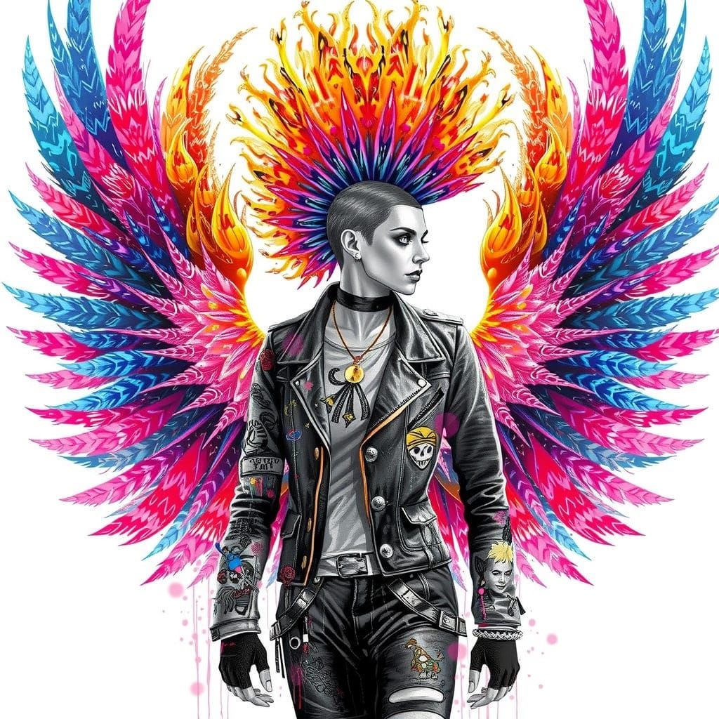 Goth Girls Under Umbrella Amidst Fluff Ball Apocalypse