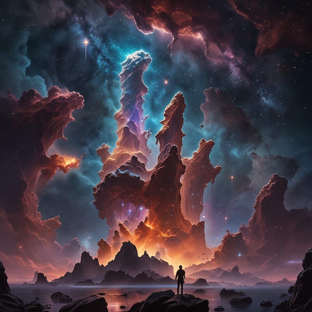 Moody Space Art Masterpiece in Dreamcore Style