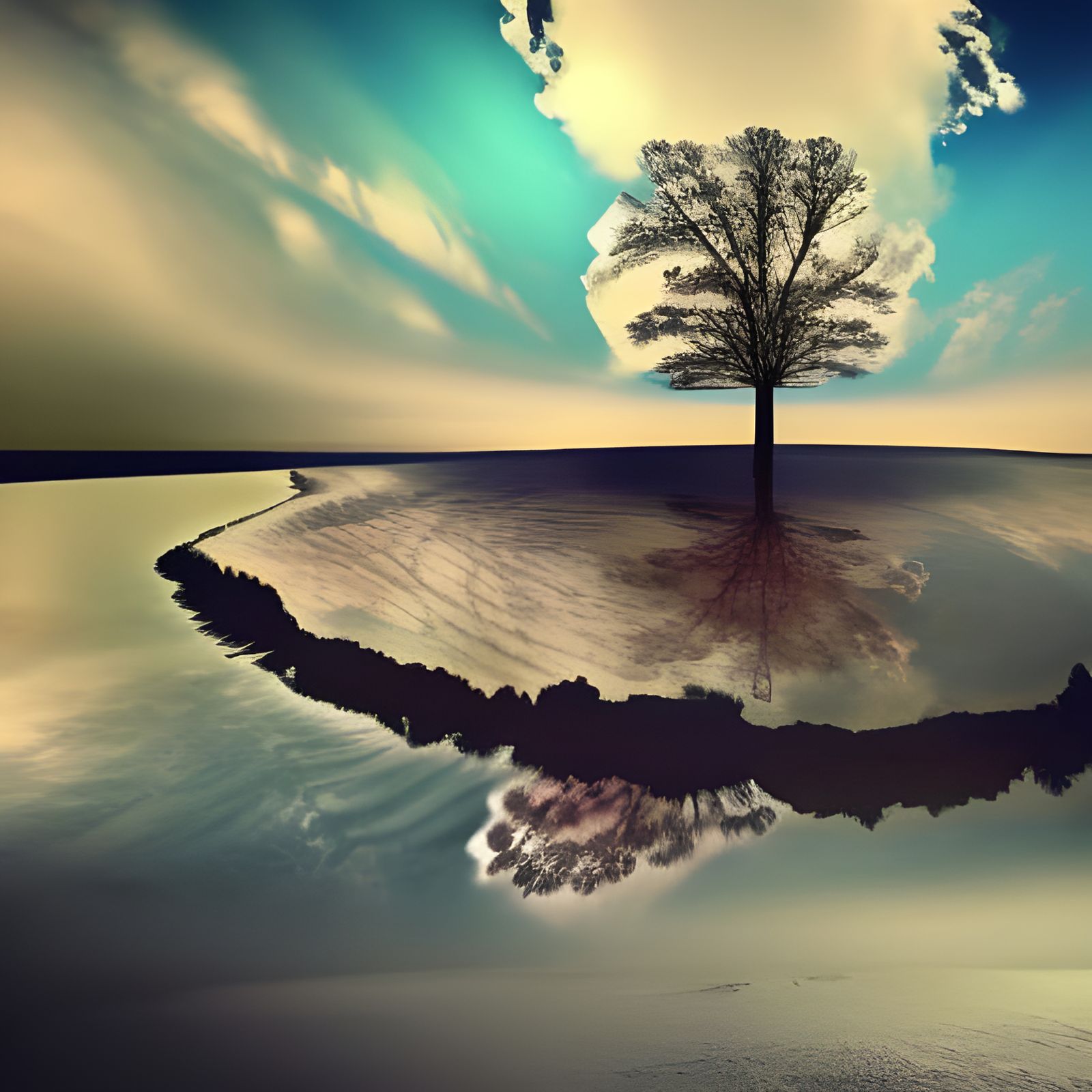 Surreal Mountain Landscape in Dreamlike Fantasy