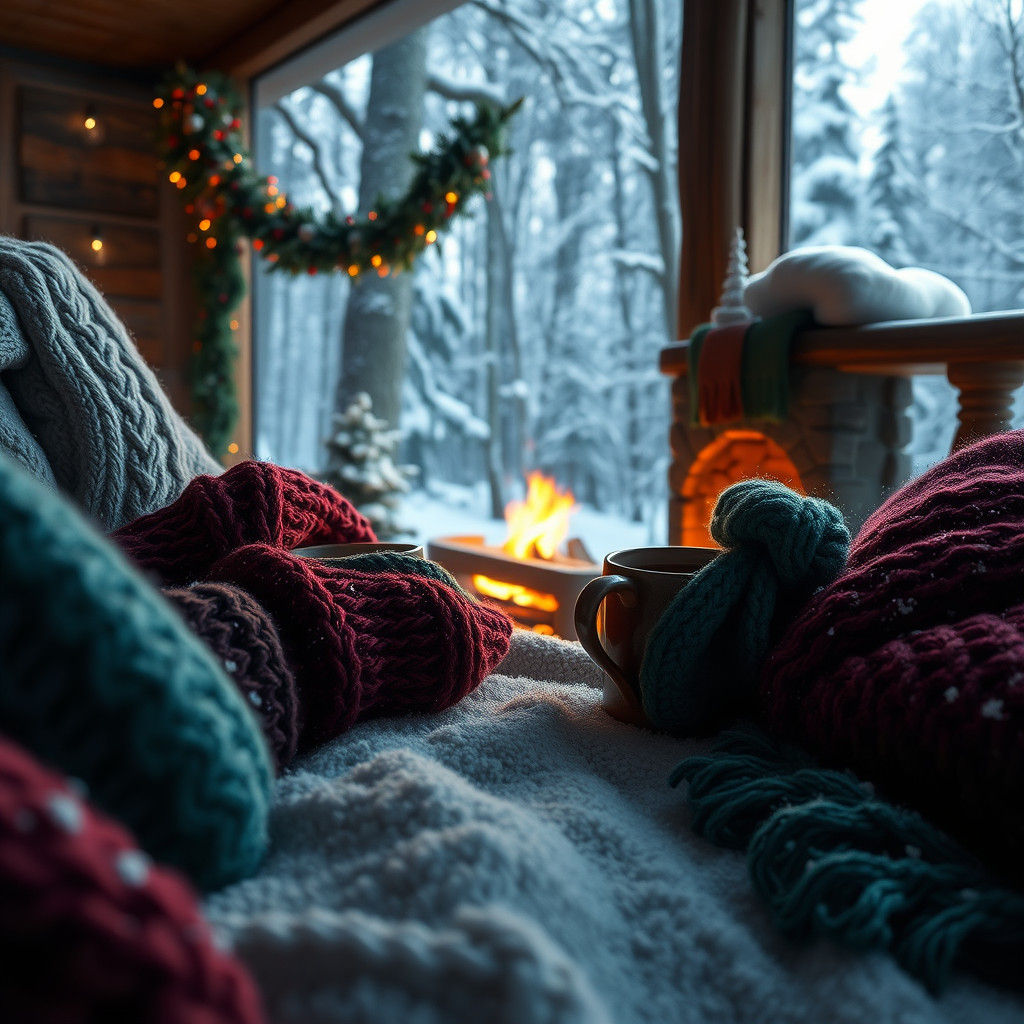 Cozy Winter Scene: A Matte Painting in Fantasy Style