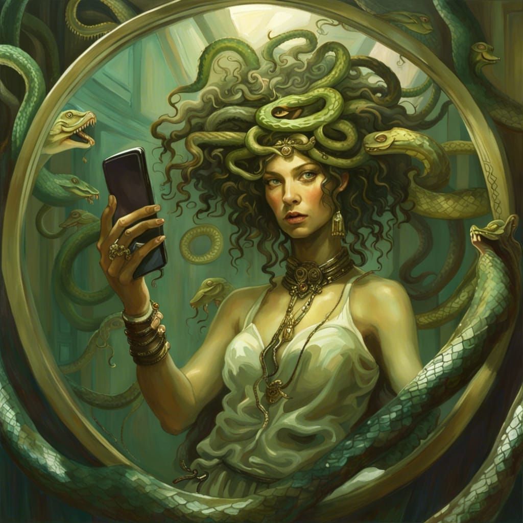 Medusa Selfie: Maximalist Fantasy Masterpiece