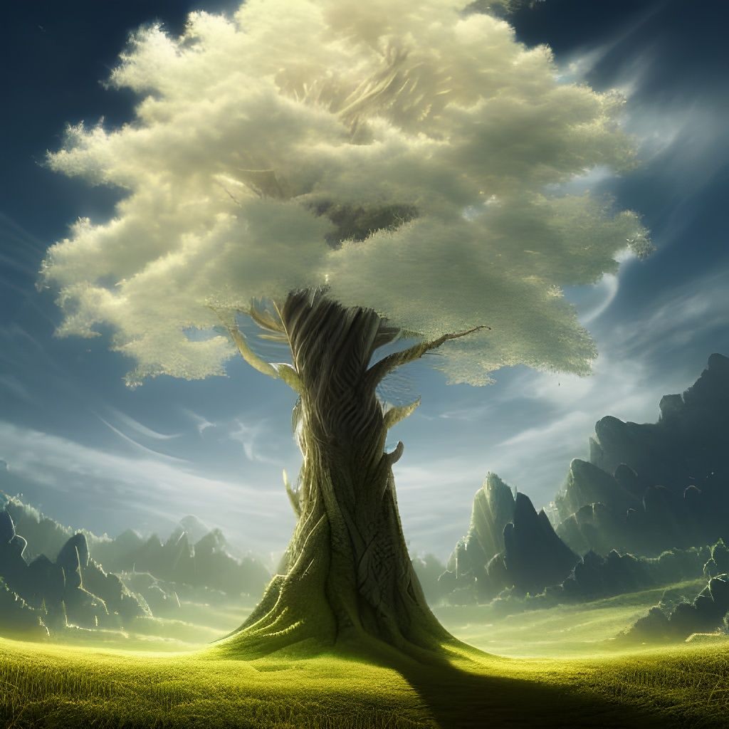 Monumental White Tree on the Plains