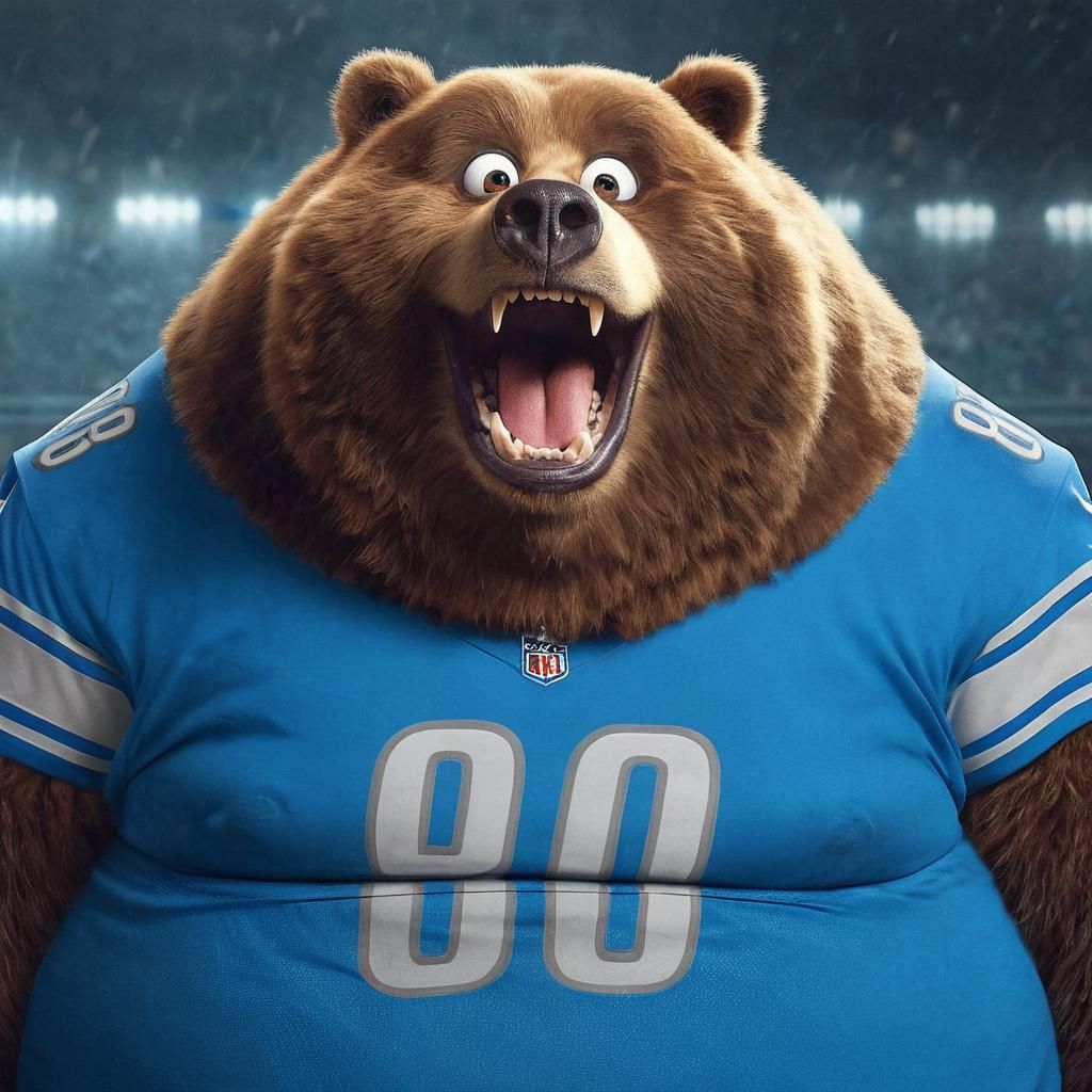 Fuzzy Detroit Lions Fan Celebrates Victory