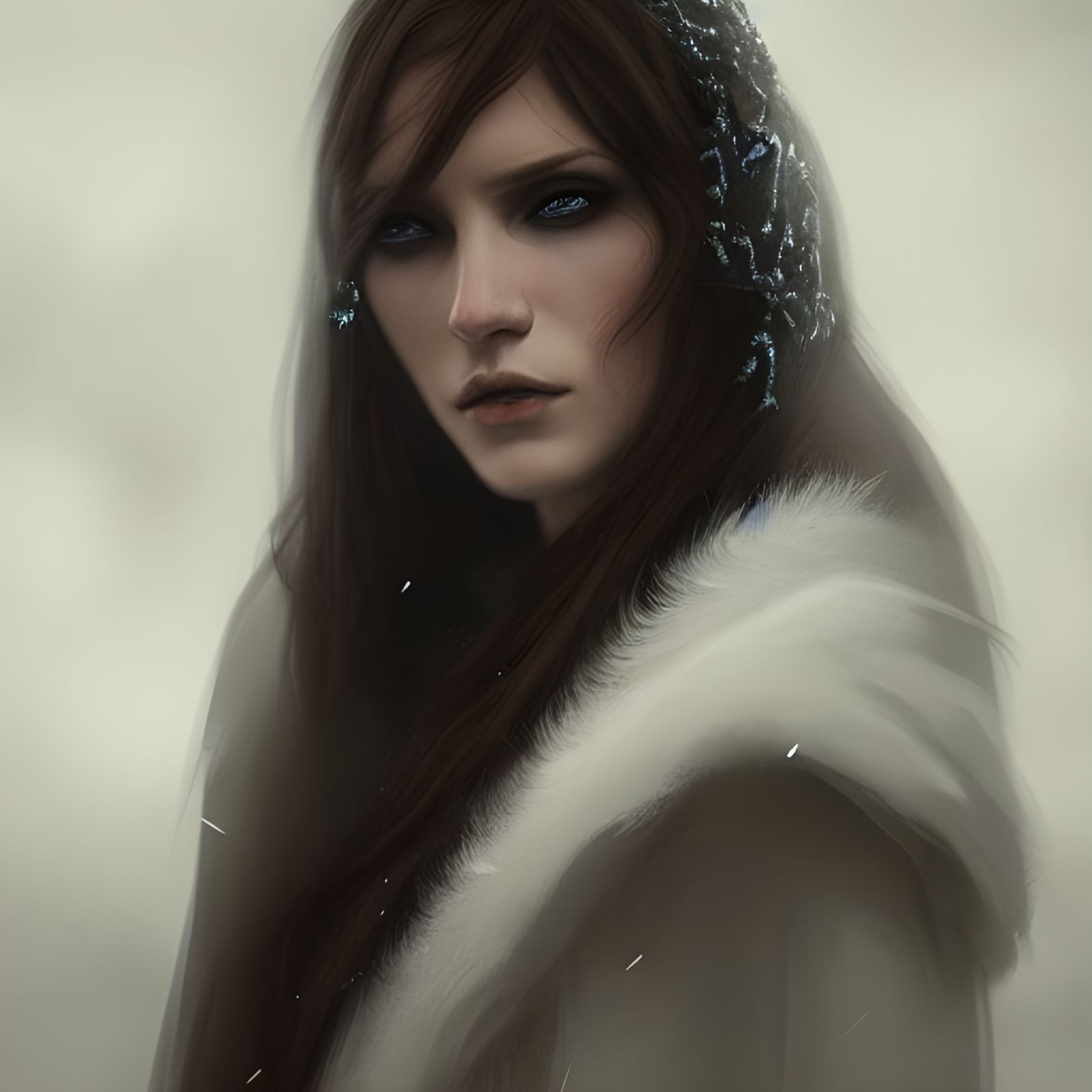 Sinister Ice Queen Portrait in Rutkowski Style