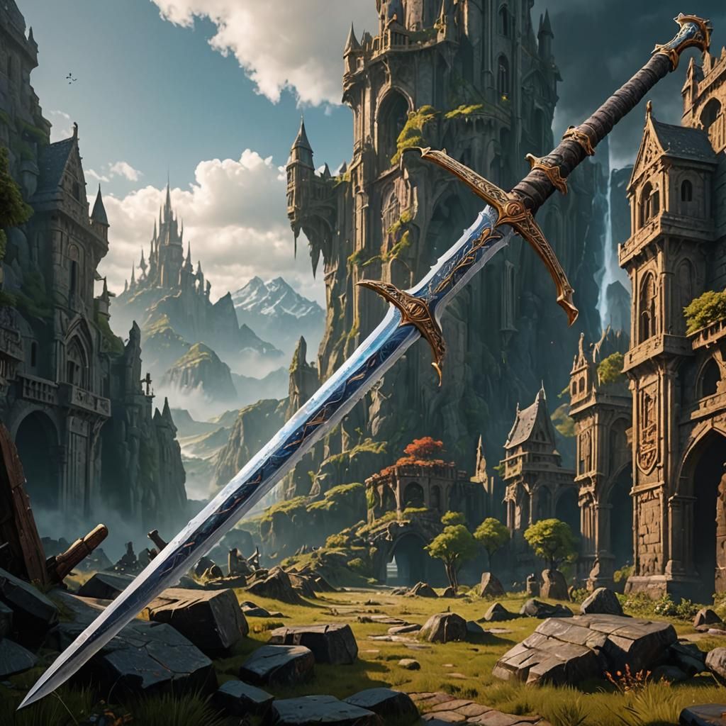 Fantastical Greatsword: Detailed Matte Painting