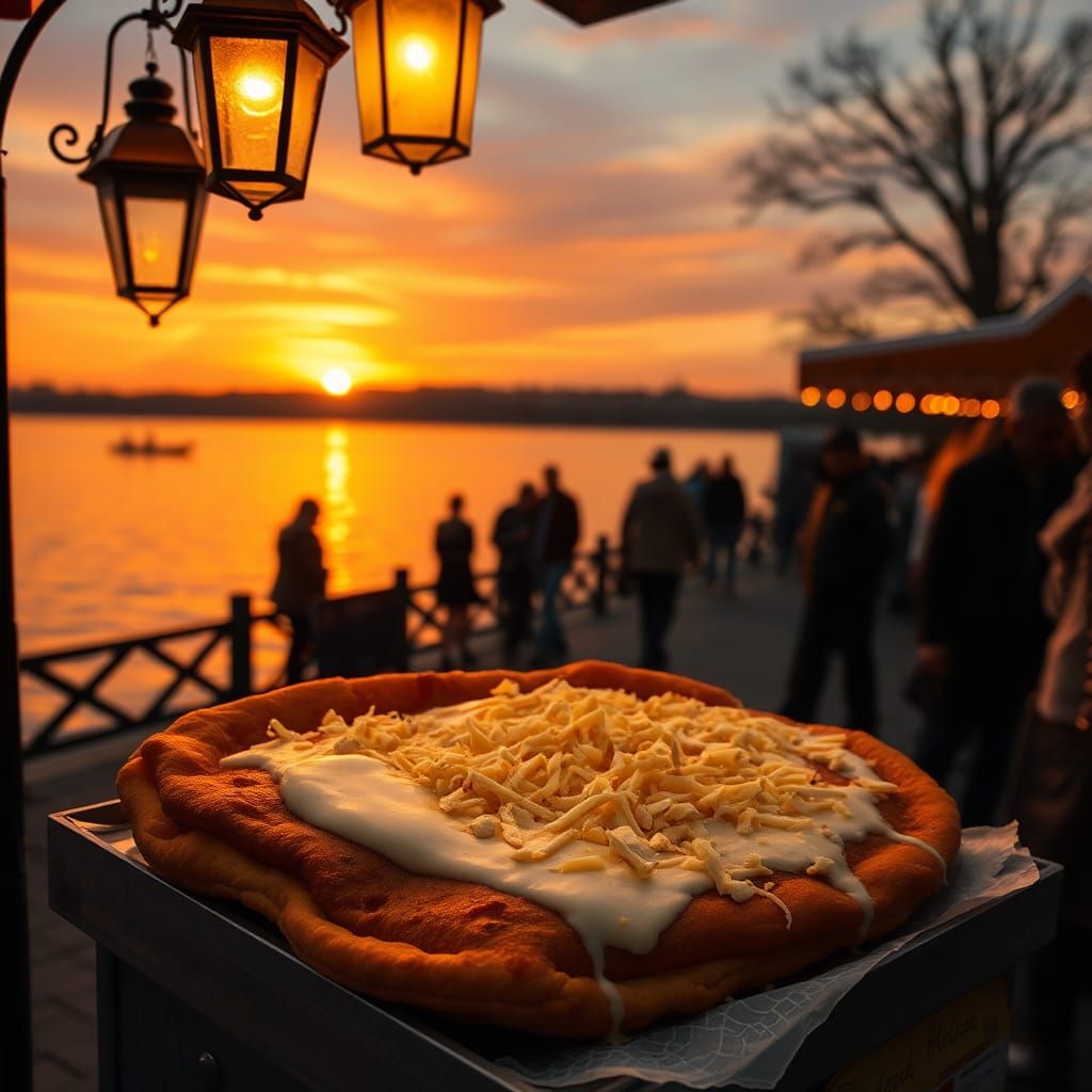 Hungarian Lángos by the Lake