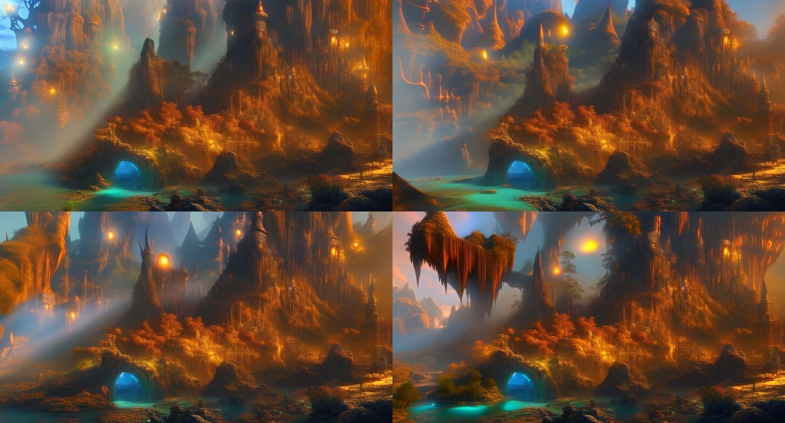 Elven Mountain Cave with Rococo Architecture