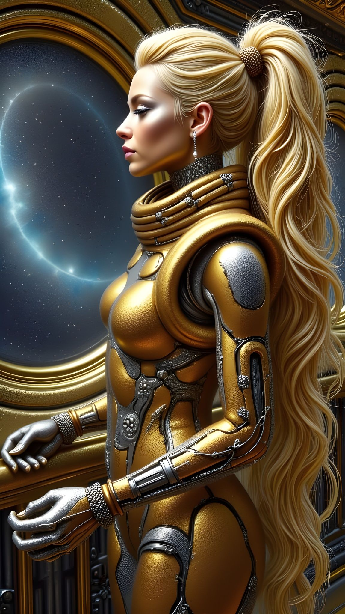 Cybernetic Steampunk Starfleet Officer