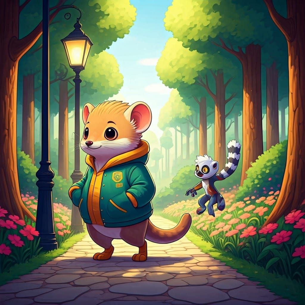 Sonic Character Illustration in Whimsical Cartoon Style