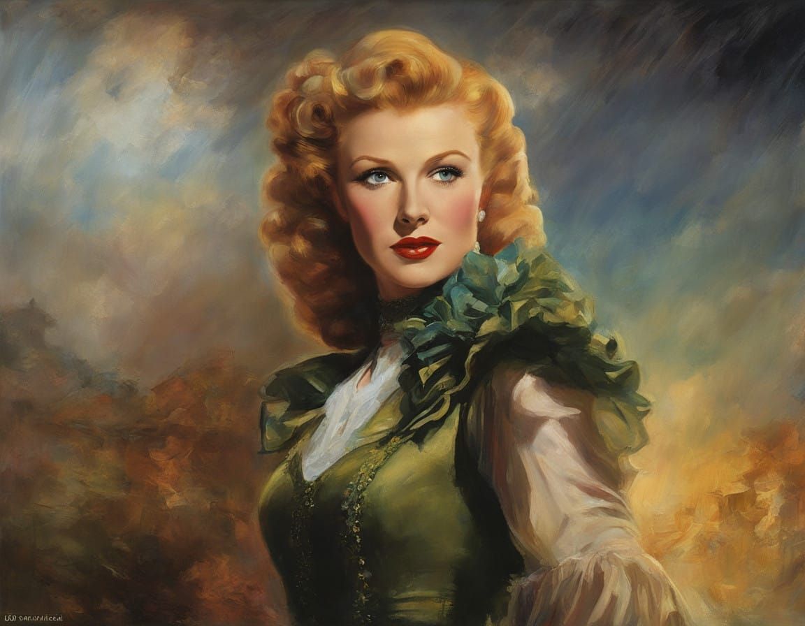 Ginger Rogers Portrait in Dreamy Hyperrealism Style