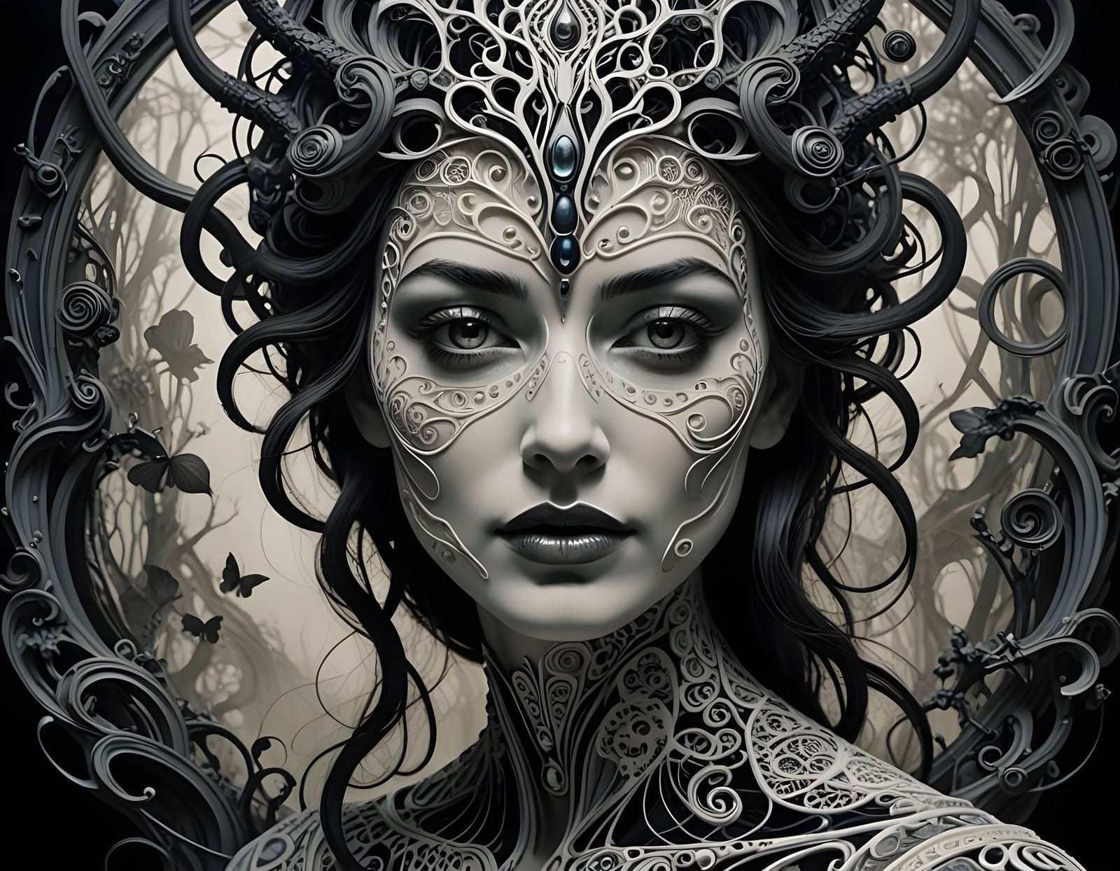 Abstract Figure in Psychedelic Vector Art