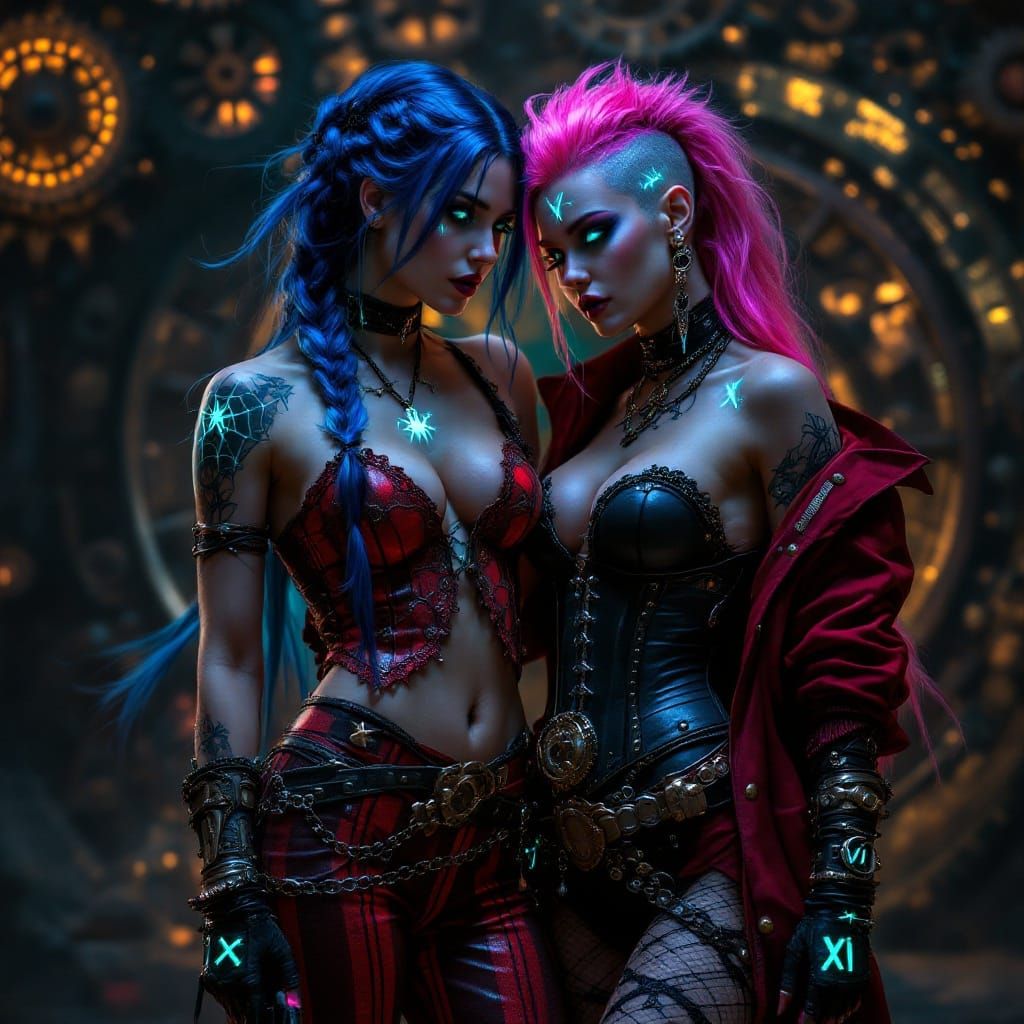 Steampunk Goddess Jinx in Elegance and Strength