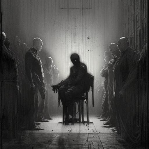 Electric Chair in Dark Engraving Style