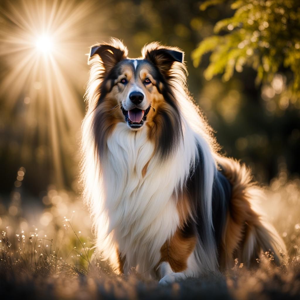 Lassie the Collie Dog in Dynamic Lighting