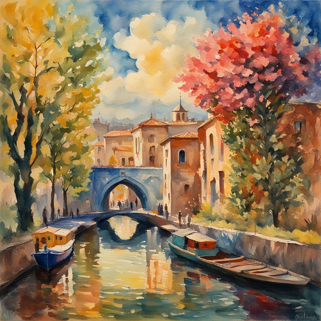 Theriso in Gouache Style Watercolor Masterpiece