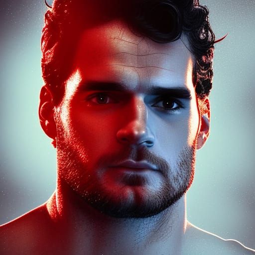 Fallen Angel Portrait: Henry Cavill in Pop Art Style