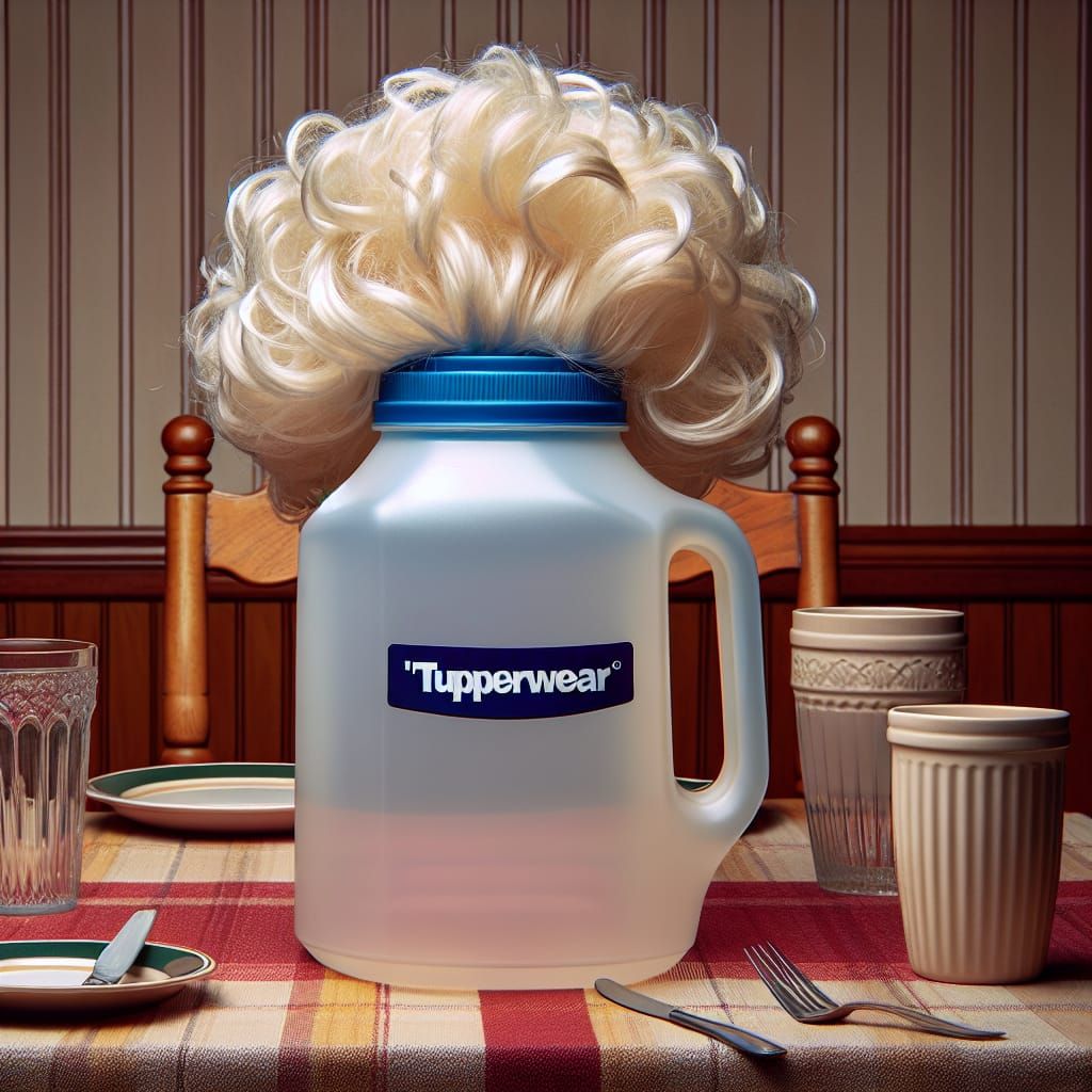 A Tupperware Jug in a Glamorous Wig