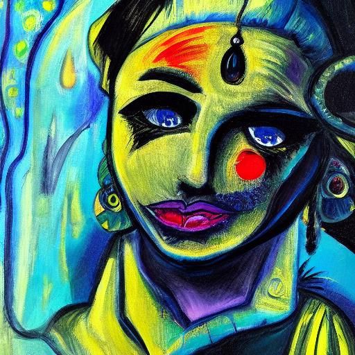 Expressionist Vampire Portrait in Mystical Forest